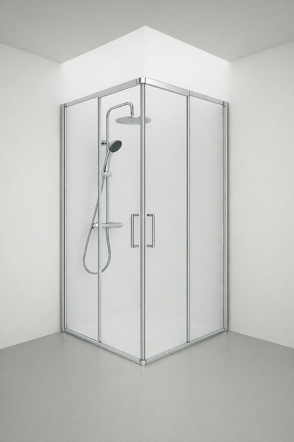 <p id="p1"> מקלחון פינתי 6 ממ Nicosia</p> <p id="p2">2 דפנות קבועות+2 דלתות הזזה<br>מידות 77.5 עד 89</p>