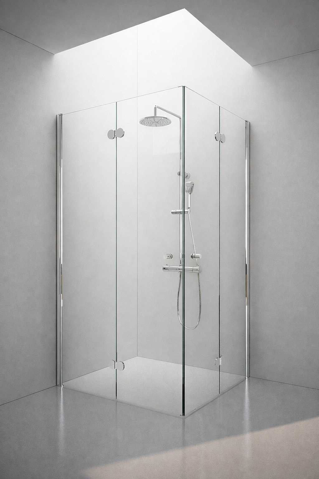 <p id="p1"> מקלחון פינתי 6 ממ Rabat </p> <p id="p2">2 דלתות אקורדיון נפתחות פנימה החוצה<br>מידות 68 עד 99.5</p>