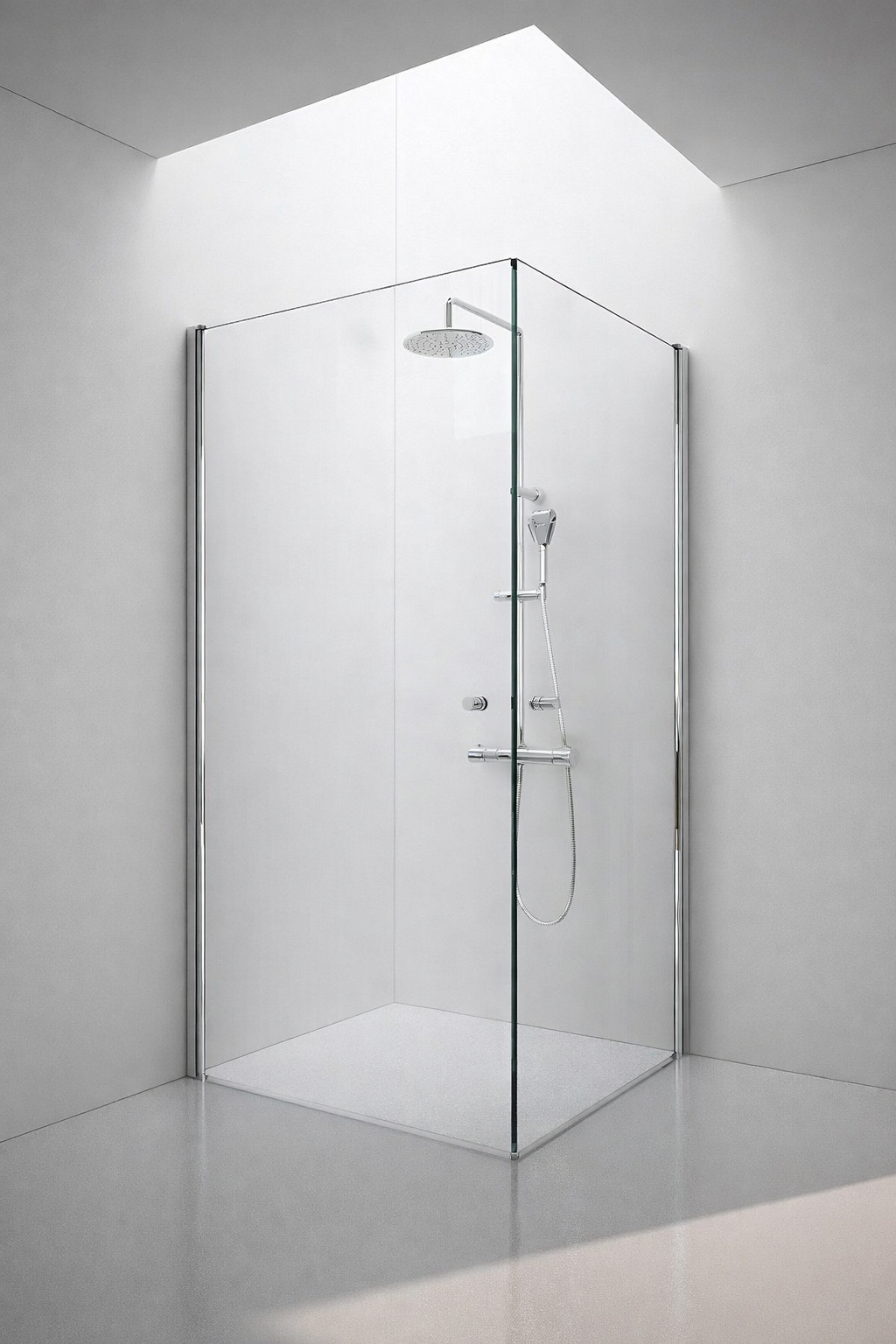 <p id="p1"> מקלחון פינתי 6 ממ פרופיל רחב Monaco </p> <p id="p2">2 דלתות נפתחות פנימה החוצה<br> מידות 67.5 עד 89.5</p>